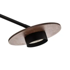 Deckenleuchte Disk mit Holzelementen, dreiflammig
