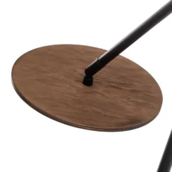 Deckenleuchte Disk mit Holzelementen, dreiflammig
