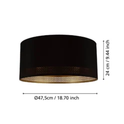 Deckenleuchte Esteperra mit Stanzung schwarz/gold