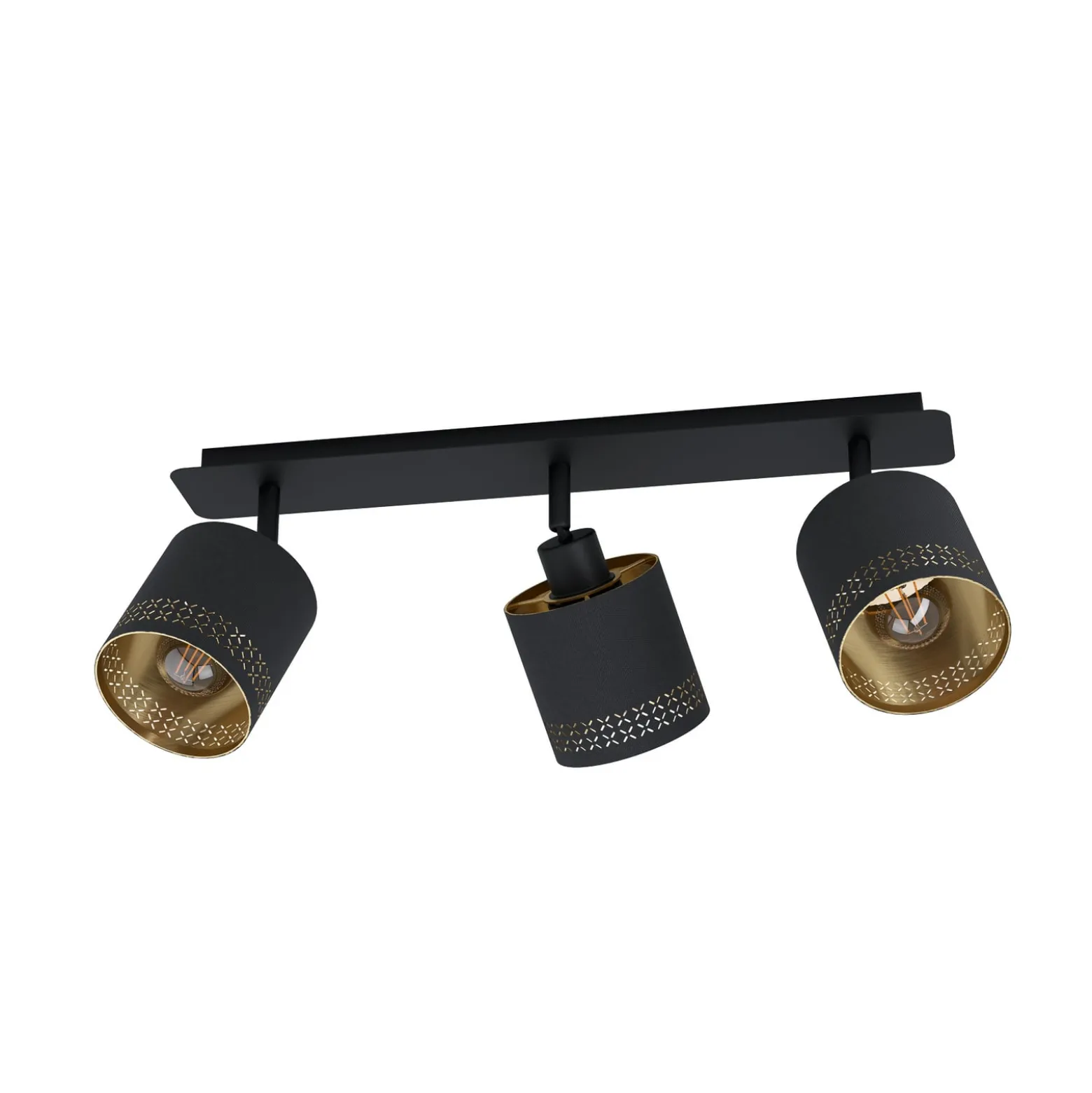 Deckenleuchte Esteperra schwarz/gold dreiflammig