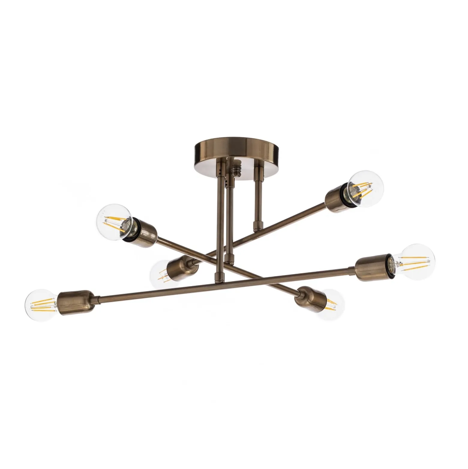 Deckenleuchte Flower 176, 6-flammig, gold antik