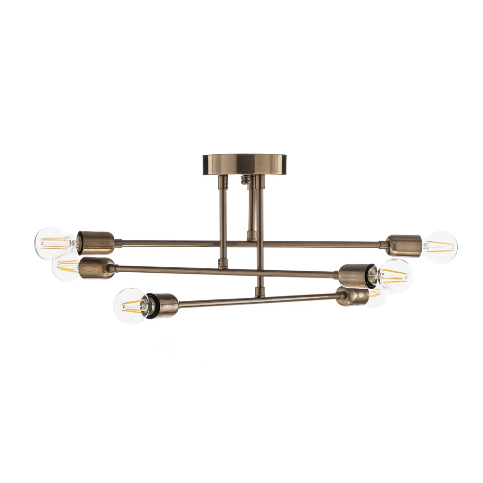 Deckenleuchte Flower 176, 6-flammig, gold antik