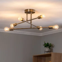 Deckenleuchte Flower 176, 6-flammig, gold antik