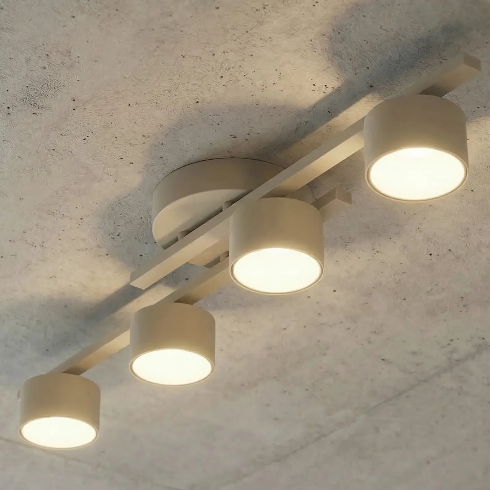 Deckenleuchte FRAGMENT, beige, Länge 87 cm, 4-flg., Metall
