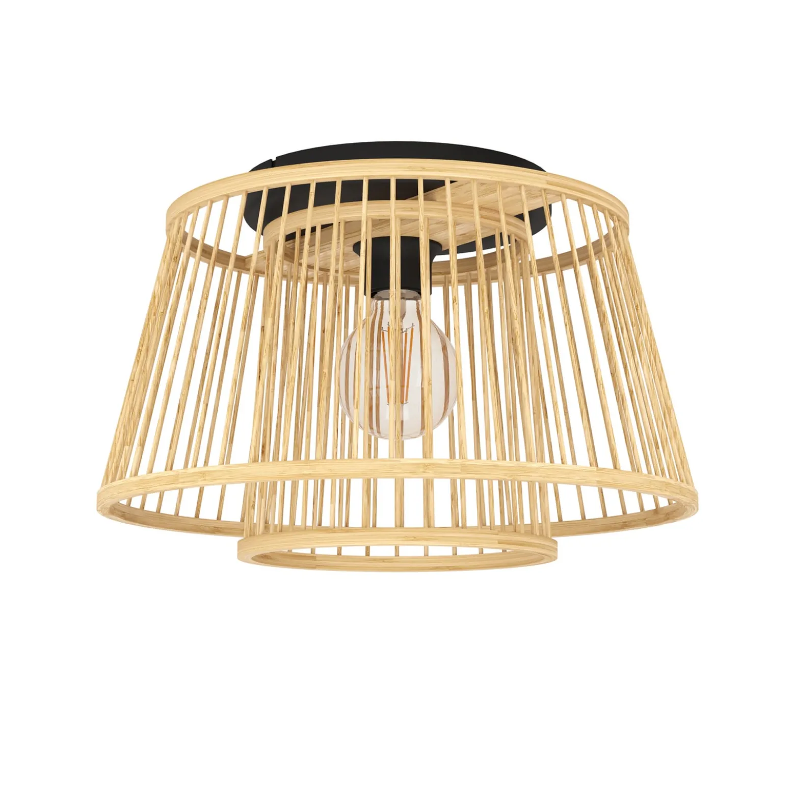 Deckenleuchte Hykeham, Ø 38 cm, natur, Bambus