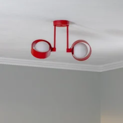 Deckenleuchte Mado, zweiflammig, rot