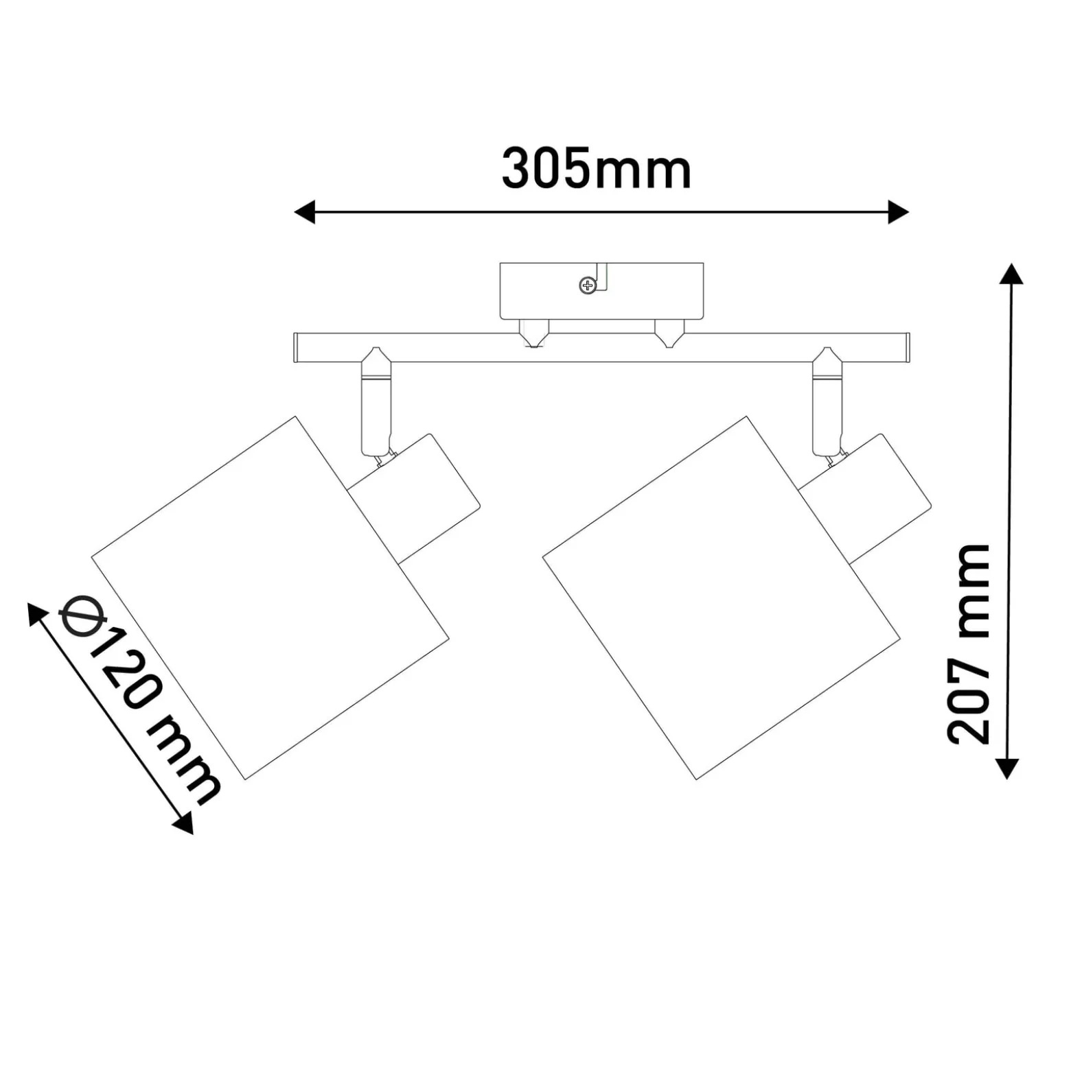 Deckenleuchte Maron, zweiflammig, Textil, natur