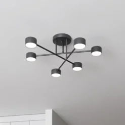 Deckenleuchte Modus 6, Stahl, sechsflammig, GX53, schwarz