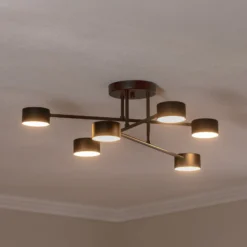 Deckenleuchte Modus 6, Stahl, sechsflammig, GX53, schwarz