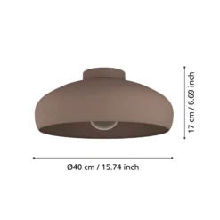 Deckenleuchte Mogano, Ø40cm, kaffeebraun