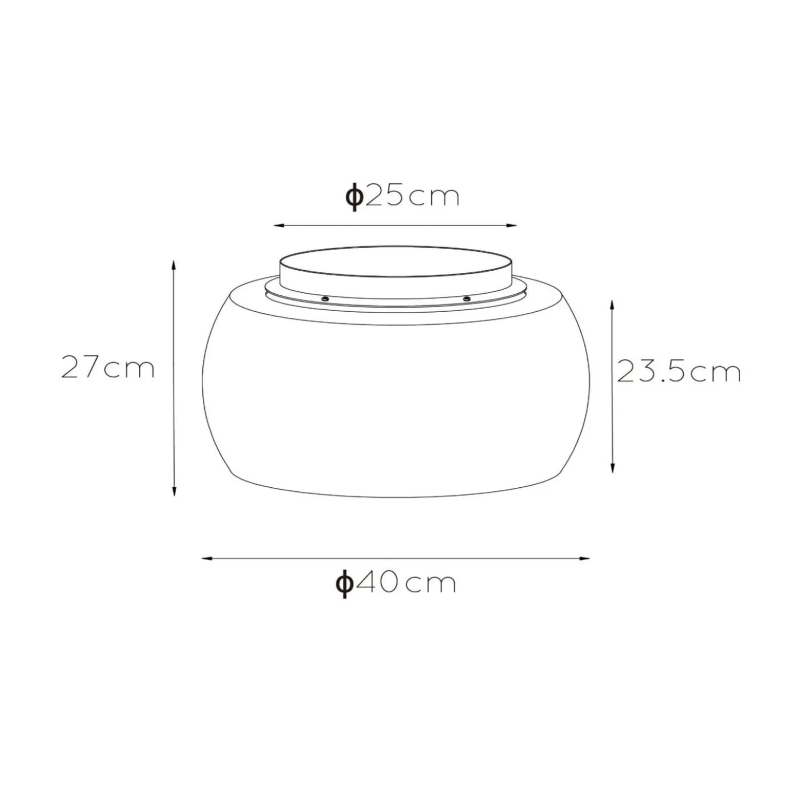 Deckenleuchte Olivia mit Rauchglas-Schirm, Ø 40 cm