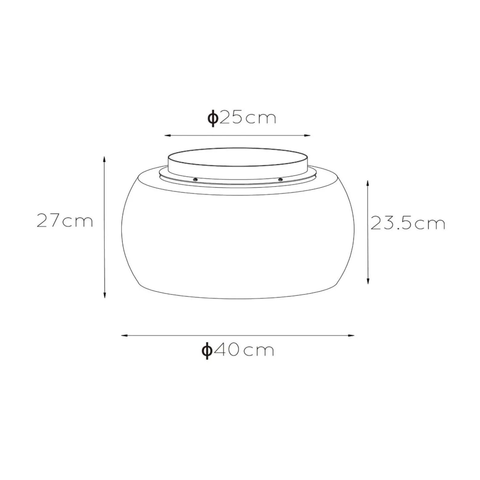 Deckenleuchte Olivia mit Rauchglas-Schirm, Ø 40 cm