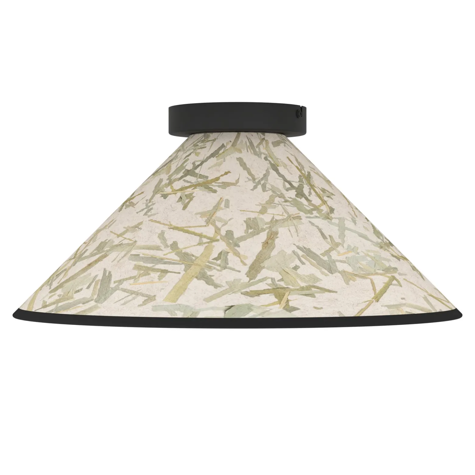 Deckenleuchte Oxpark, Ø 42 cm, grün/weiß/schwarz, Stoff