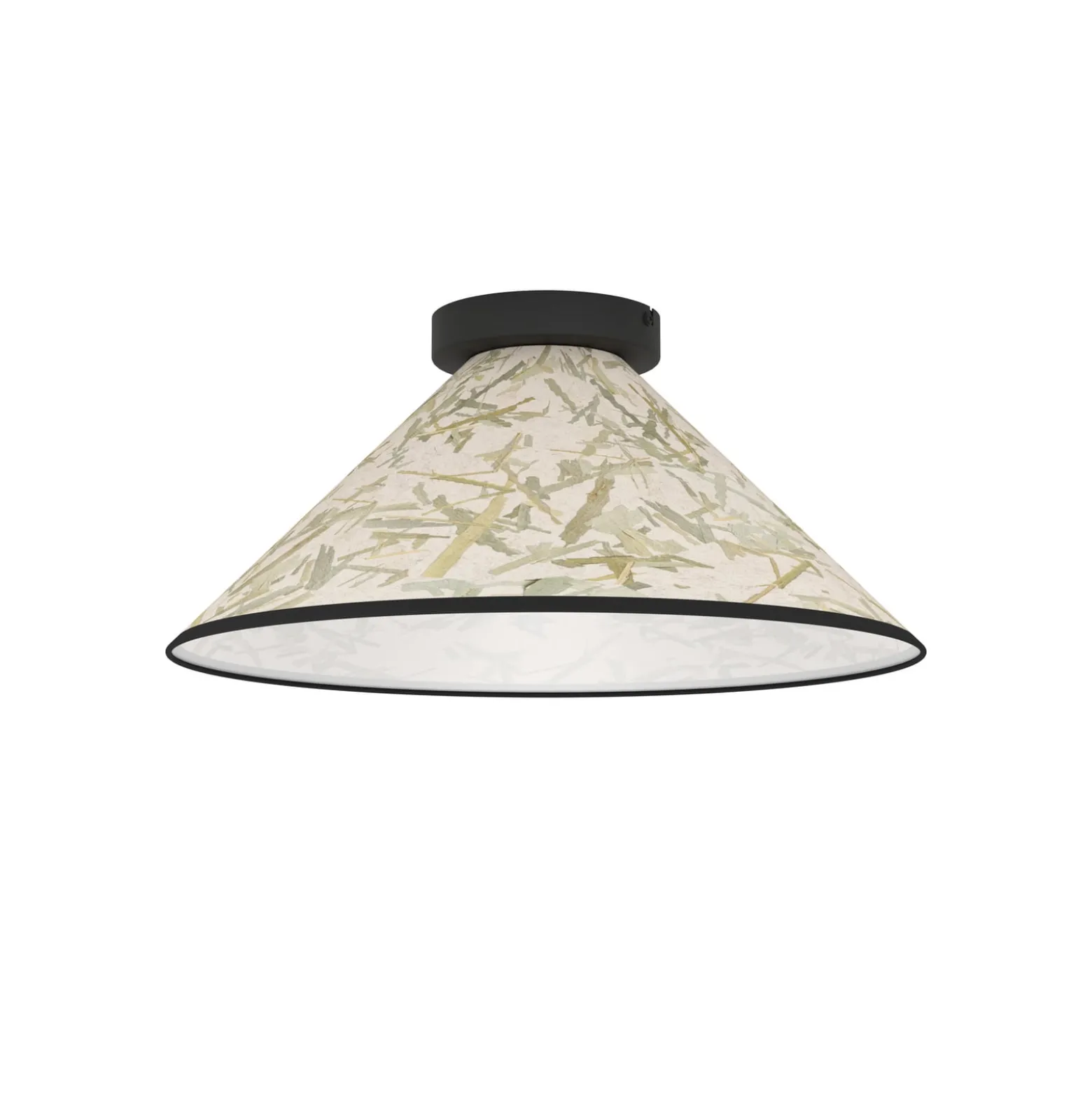 Deckenleuchte Oxpark, Ø 42 cm, grün/weiß/schwarz, Stoff