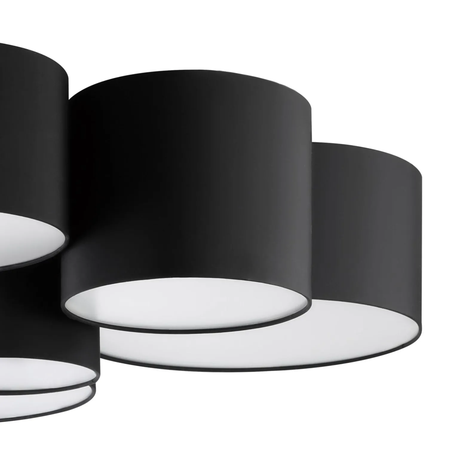 Deckenleuchte Pastore 2, Ø 99 cm, schwarz, 6-flg., Stoff