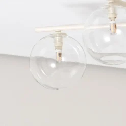 Deckenleuchte Prato, creme/klar, Glas, 5-flammig