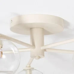 Deckenleuchte Prato, creme/klar, Glas, 5-flammig