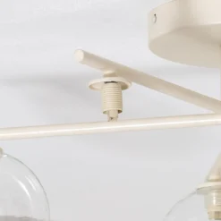 Deckenleuchte Prato, creme/klar, Glas, 5-flammig