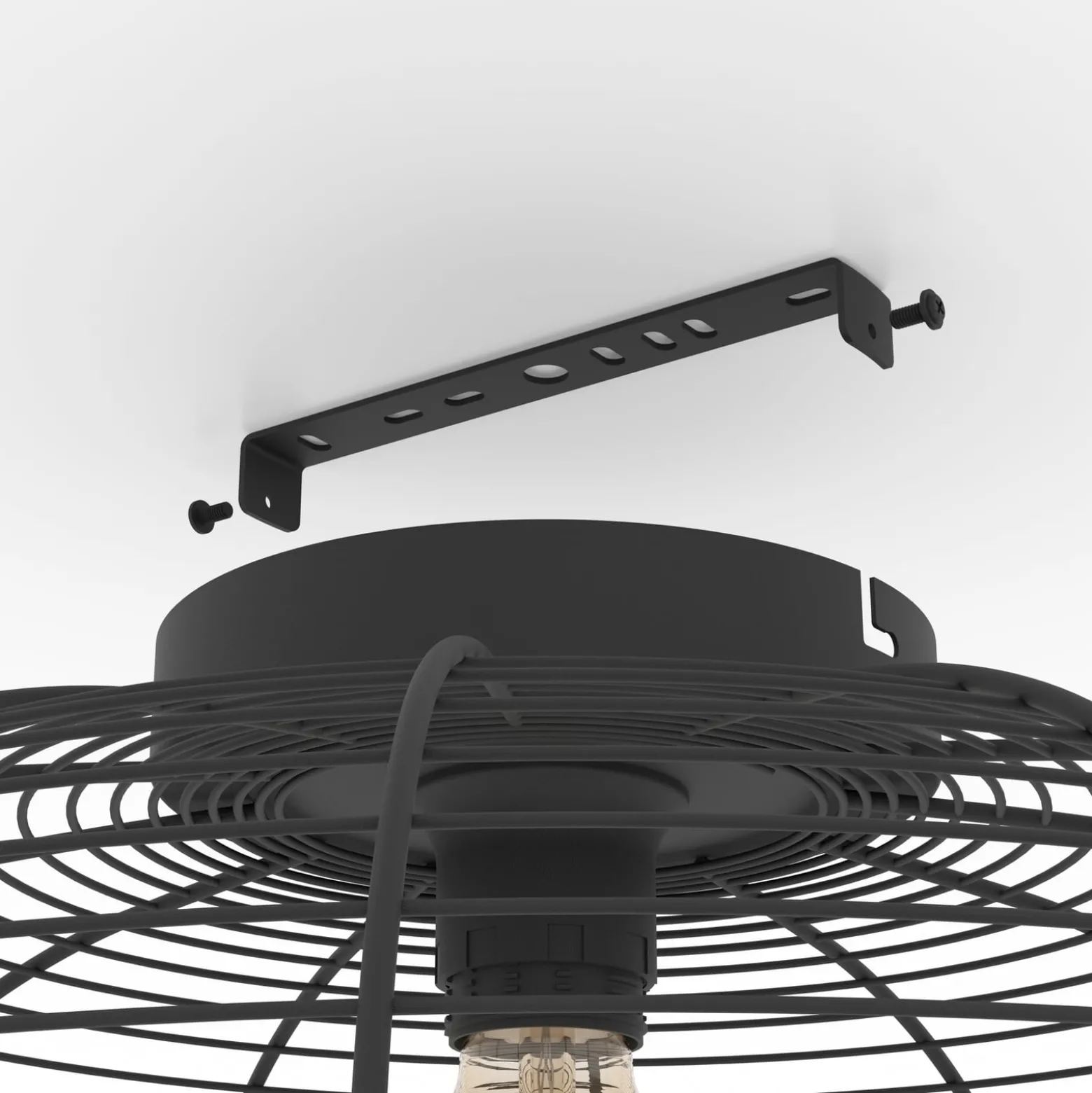 Deckenleuchte Rinroe, Ø 45 cm, schwarz, Stahl