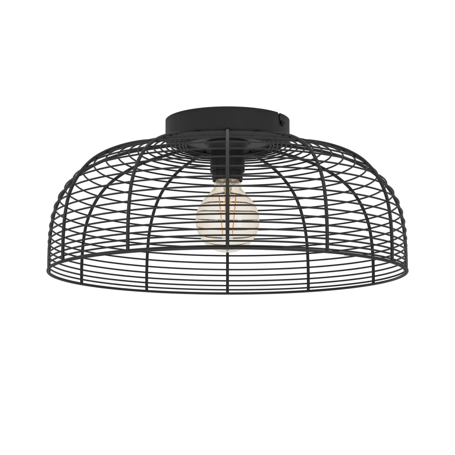 Deckenleuchte Rinroe, Ø 45 cm, schwarz, Stahl