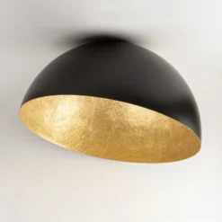 Deckenleuchte Sfera, Ø 50cm, schwarz/gold