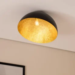 Deckenleuchte Sfera, Ø 50cm, schwarz/gold