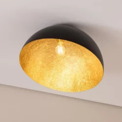 Deckenleuchte Sfera, Ø 50cm, schwarz/gold