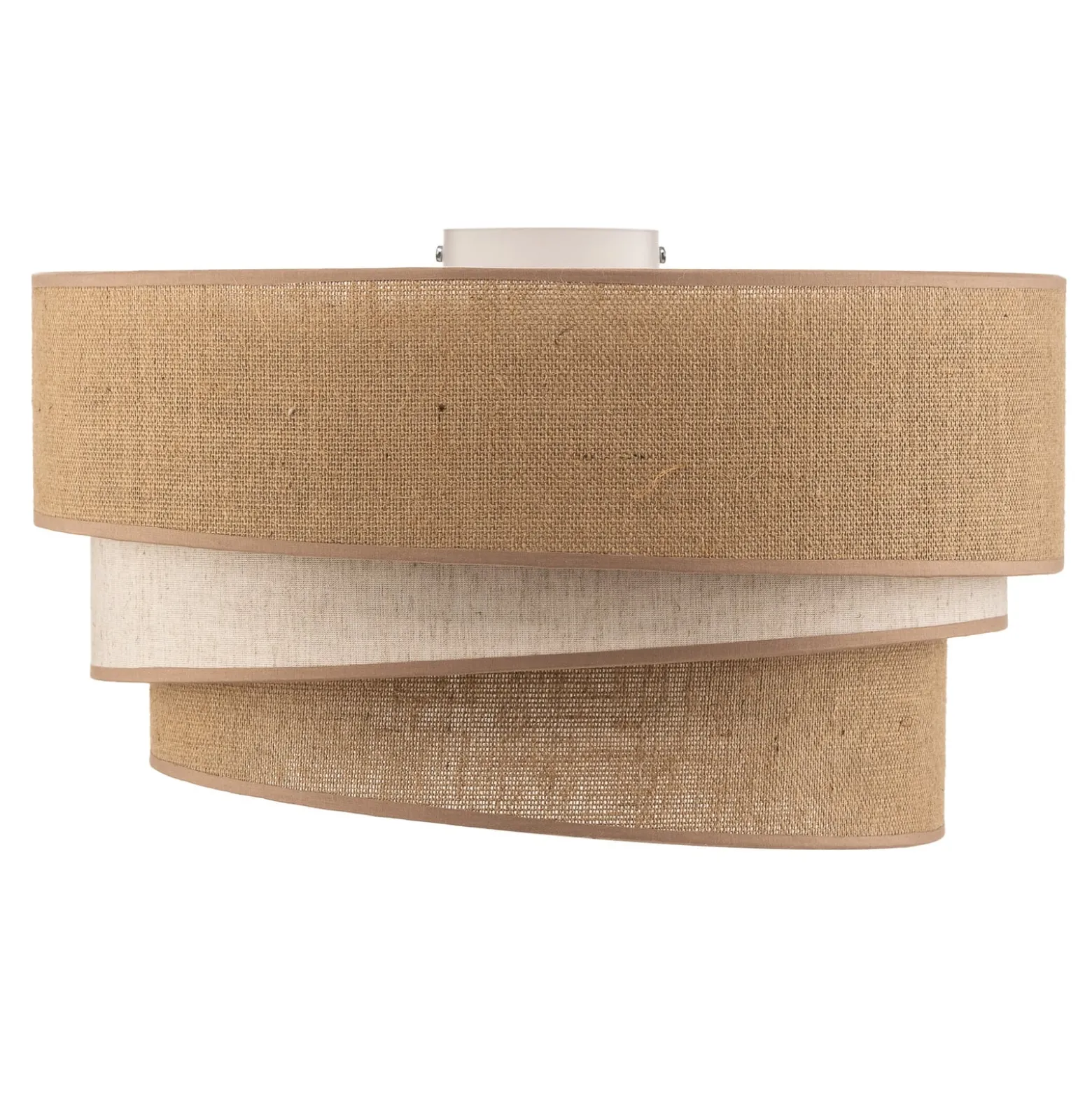 Deckenleuchte Trio jute, naturbraun/weiß, Ø45cm
