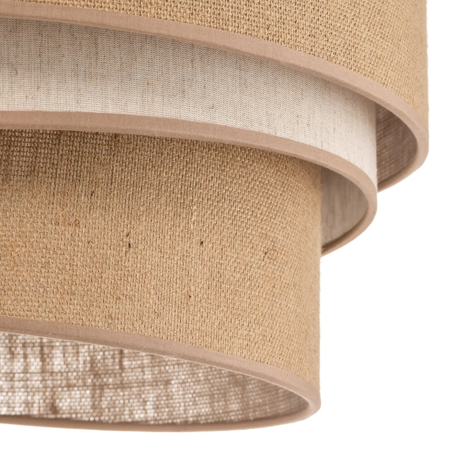 Deckenleuchte Trio jute, naturbraun/weiß, Ø45cm