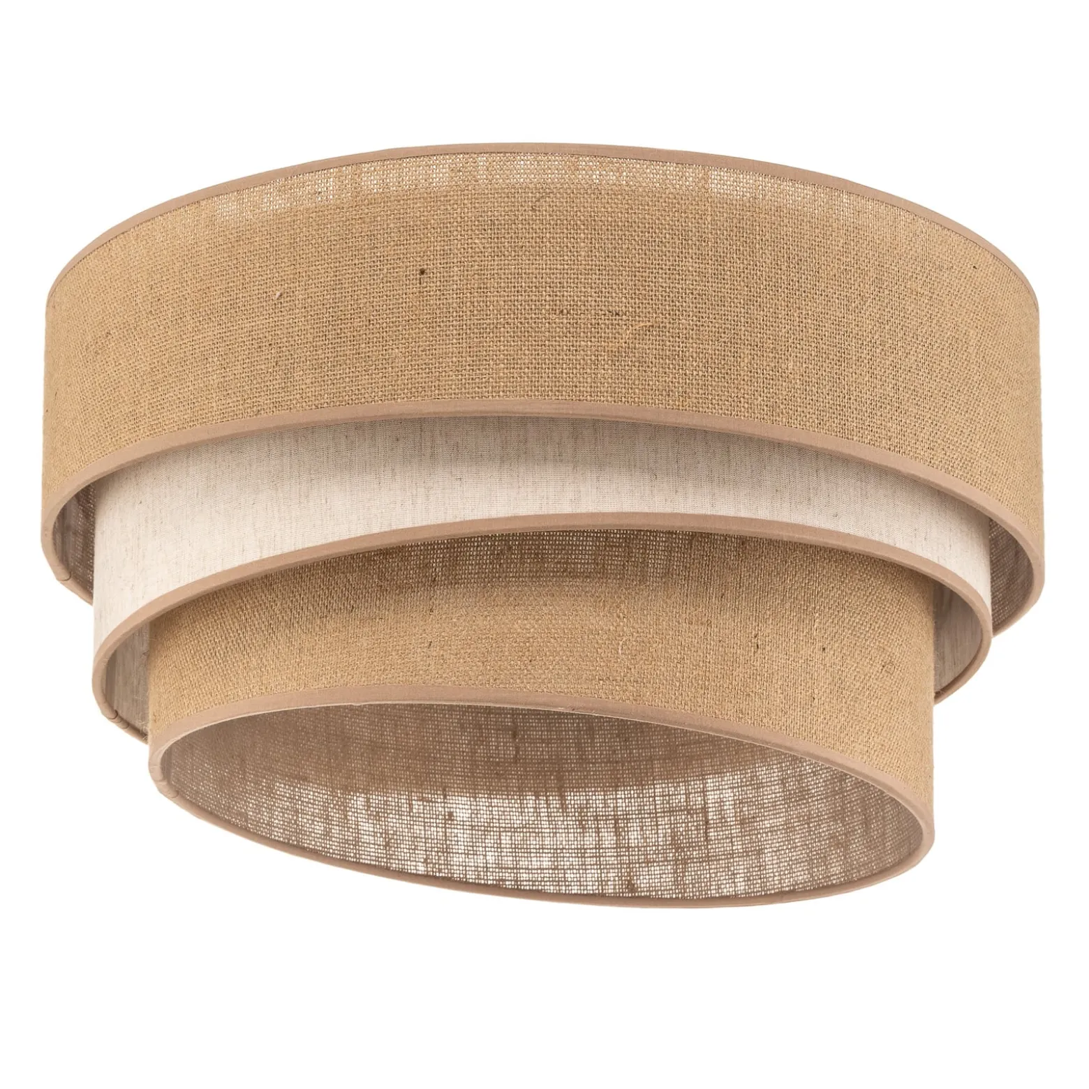 Deckenleuchte Trio jute, naturbraun/weiß, Ø45cm