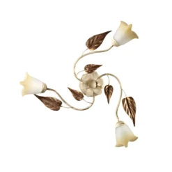 Deckenleuchte Vanda dreiflammig, elfenbein