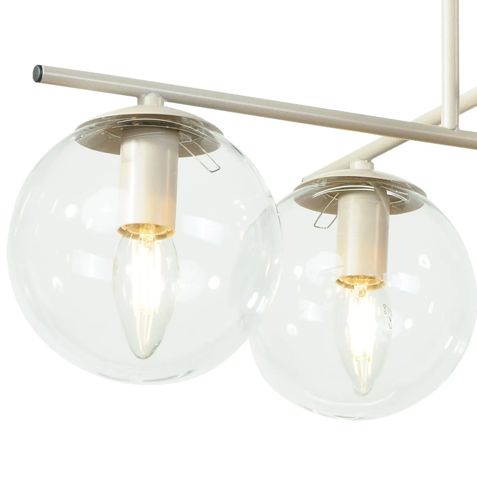 Deckenleuchte Zoe, beige, Länge 51 cm, Glas, 4-flammig, E14
