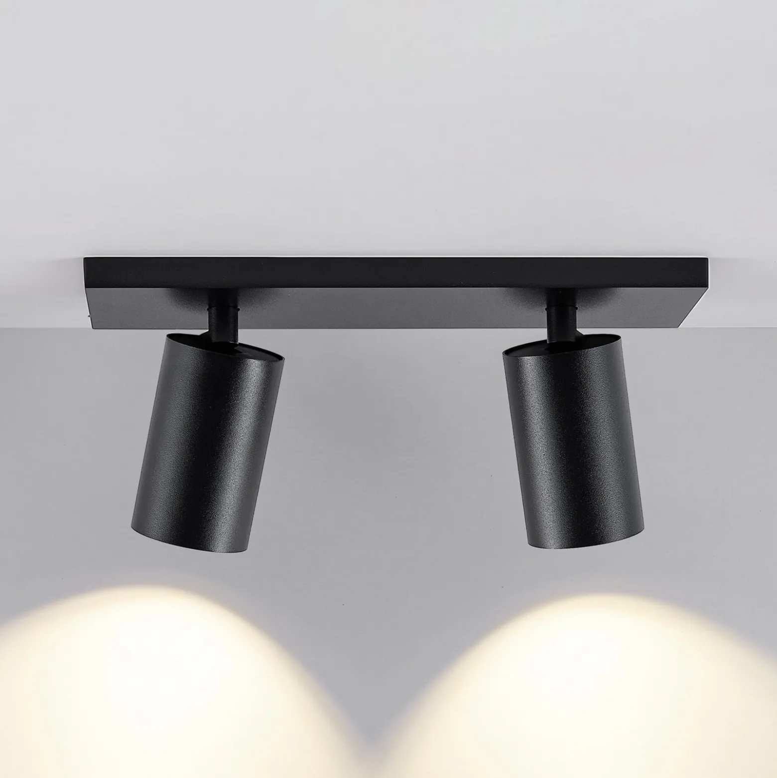 Deckenspot CAN TILT, schwarz, 31 x 9 cm, 2-flg., Metall GU10