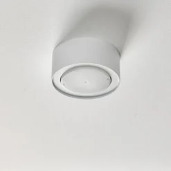 Deckenspot Flea aus Stahl, weiß