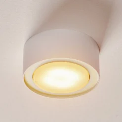 Deckenspot Flea aus Stahl, weiß