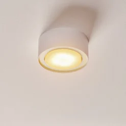Deckenspot Flea aus Stahl, weiß