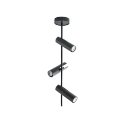 Deckenspot Leda 3, anthrazit, 3-flammig, Stahl, Höhe 76 cm