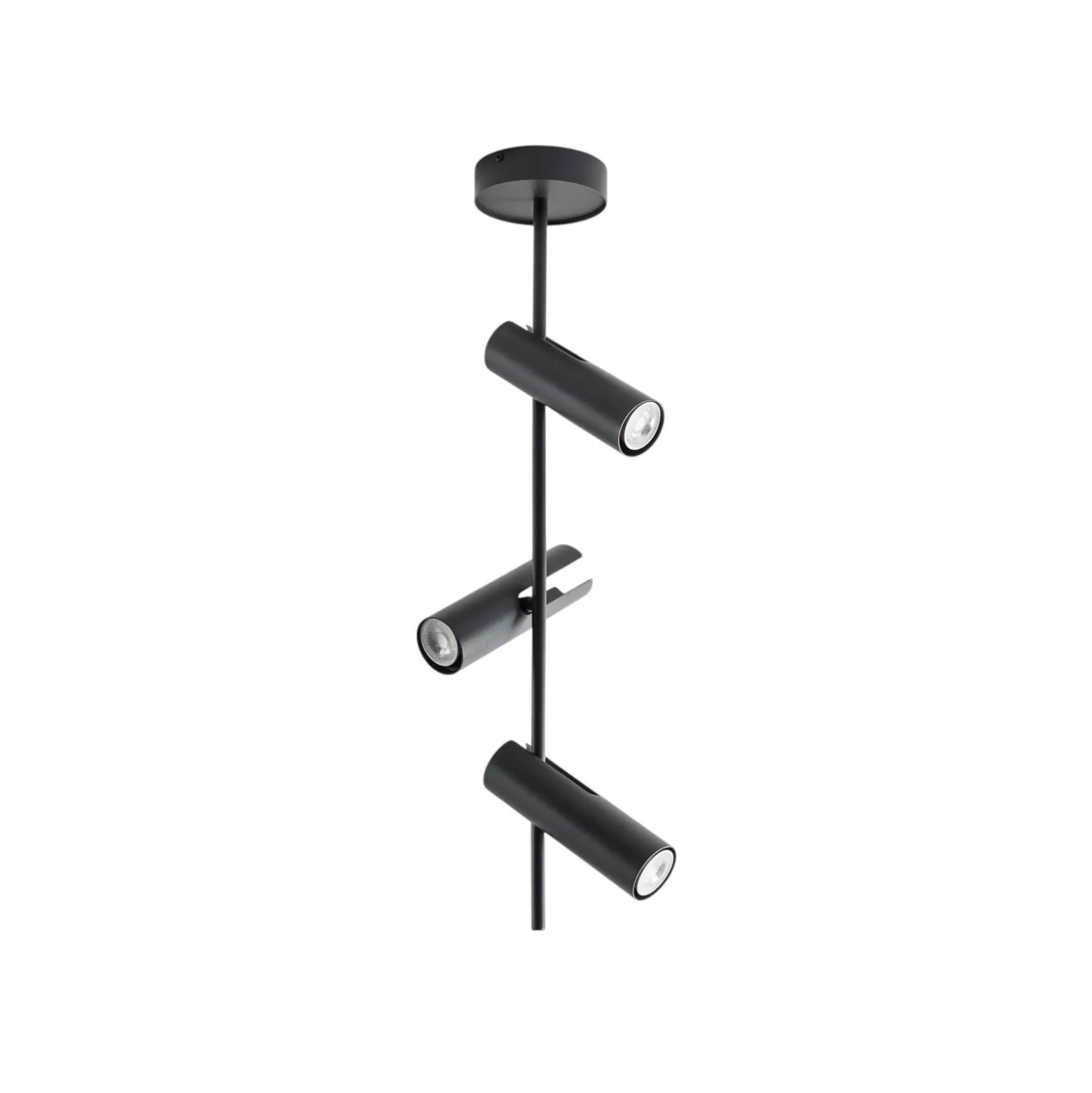Deckenspot Leda 3, anthrazit, 3-flammig, Stahl, Höhe 76 cm