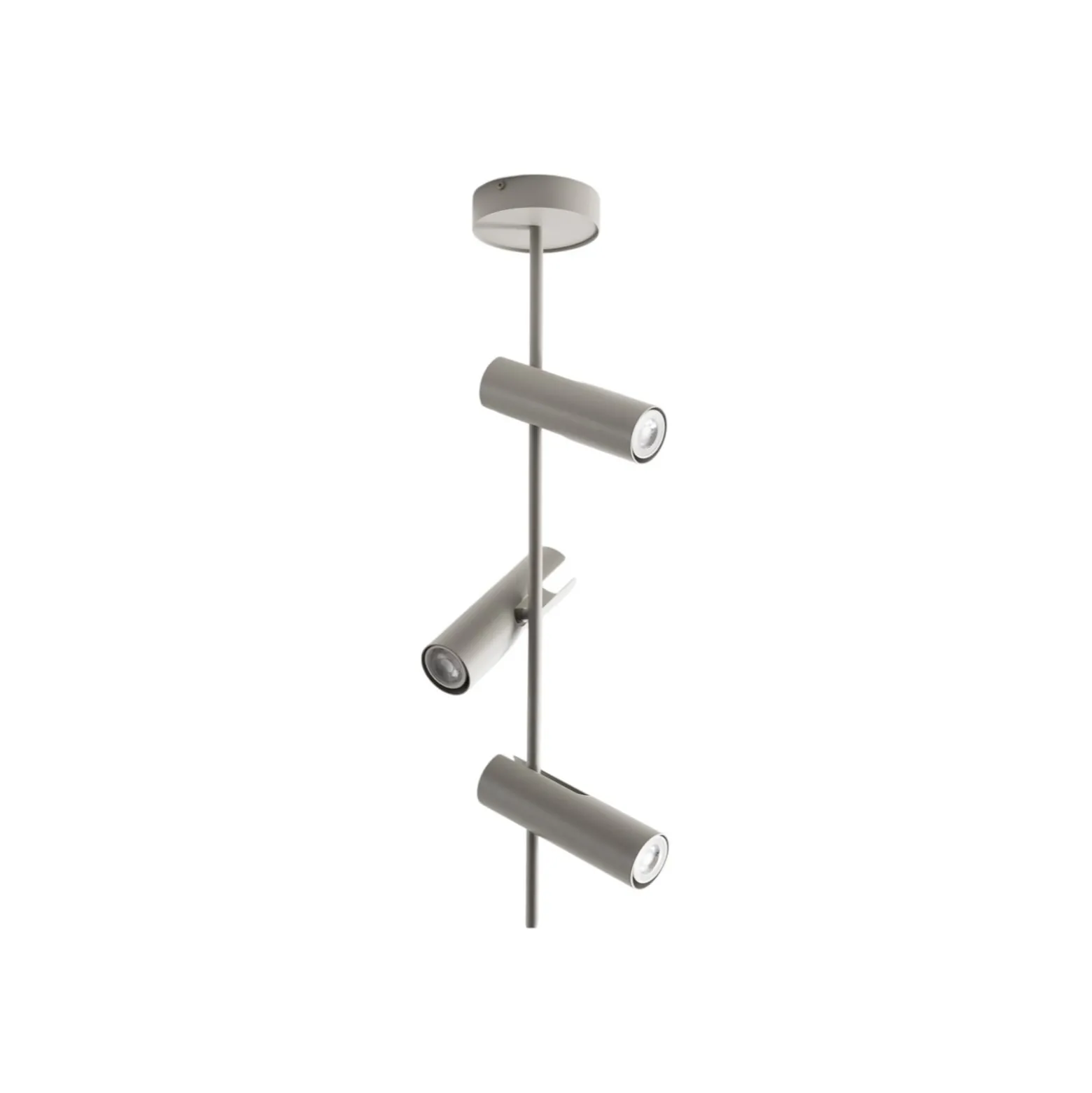 Deckenspot Leda 3, taupe, 3-flammig, Stahl, GU10, Höhe 76 cm