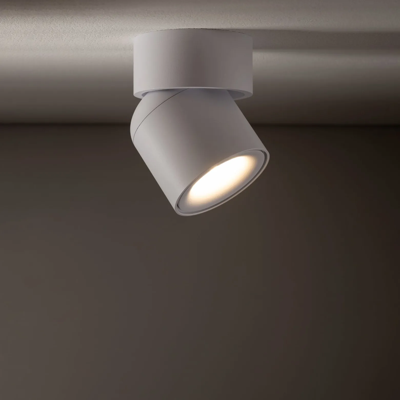 Deckenspot Oscar, weiß, Aluminium, Höhe 13,5 cm, GU10