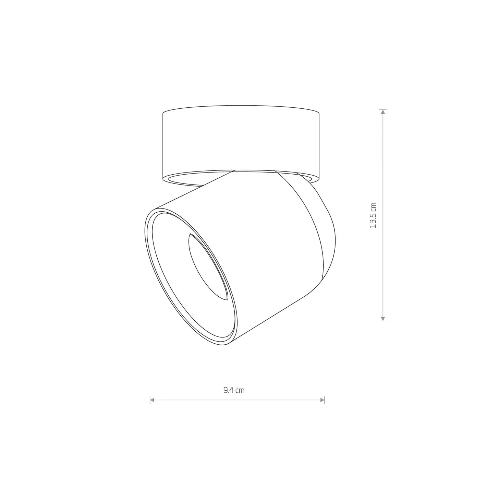 Deckenspot Oscar, weiß, Aluminium, Höhe 13,5 cm, GU10