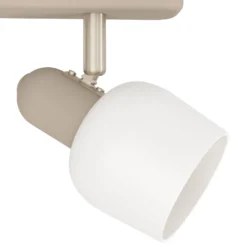 Deckenstrahler Corato, Länge 52 cm, sand/nickel/opal, 3-flg.