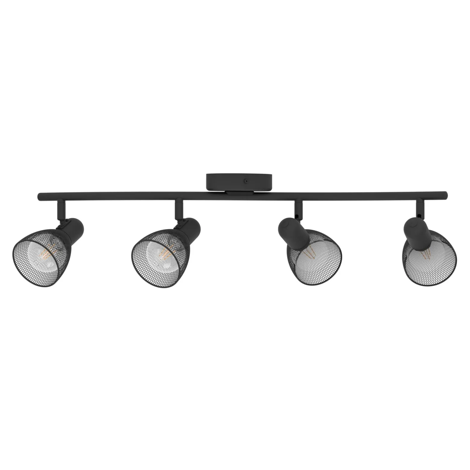 Deckenstrahler Corvigno, Länge 64 cm, schwarz, 4-flg., Stahl