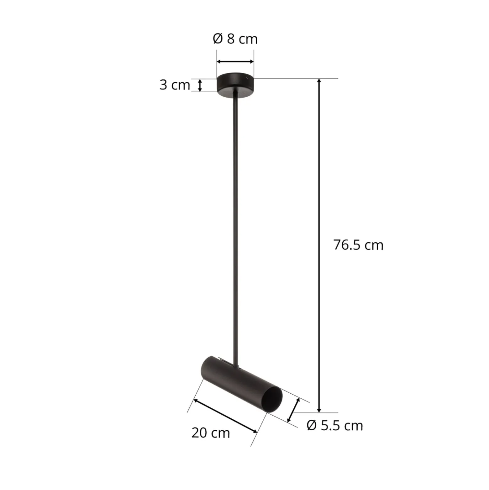 Deckenstrahler Eye Super, Höhe 76 cm, schwarz