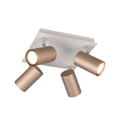 Deckenstrahler Marley braun/hellgrau 24 x 24 cm 4-flg Metall