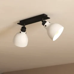 Deckenstrahler Matlock, Länge 52 cm, grau/schwarz, 2-flg.