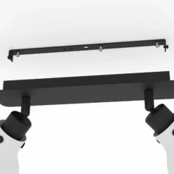 Deckenstrahler Matlock, Länge 52 cm, grau/schwarz, 2-flg.