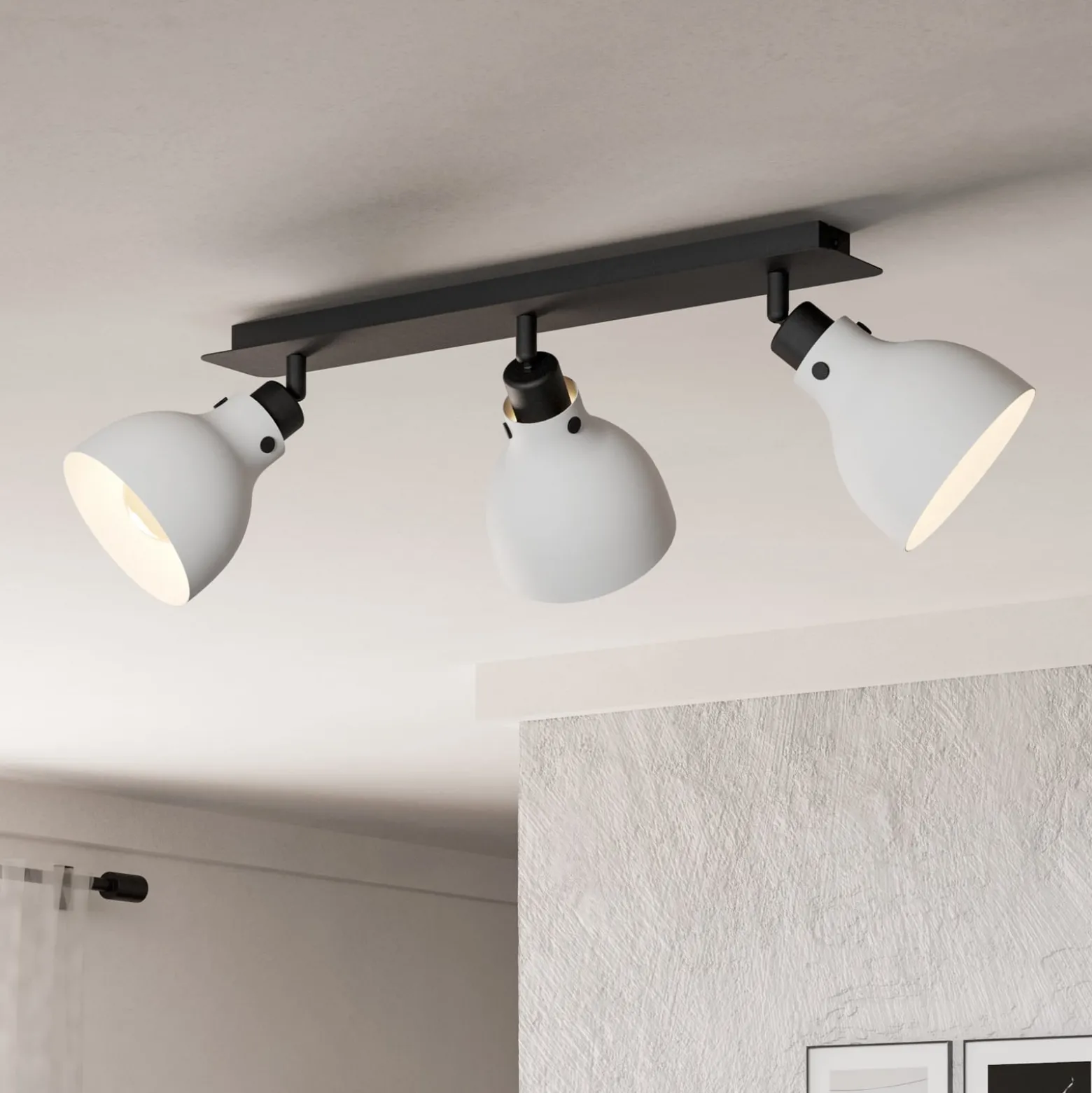 Deckenstrahler Matlock, Länge 74 cm, grau/schwarz, 3-flg.