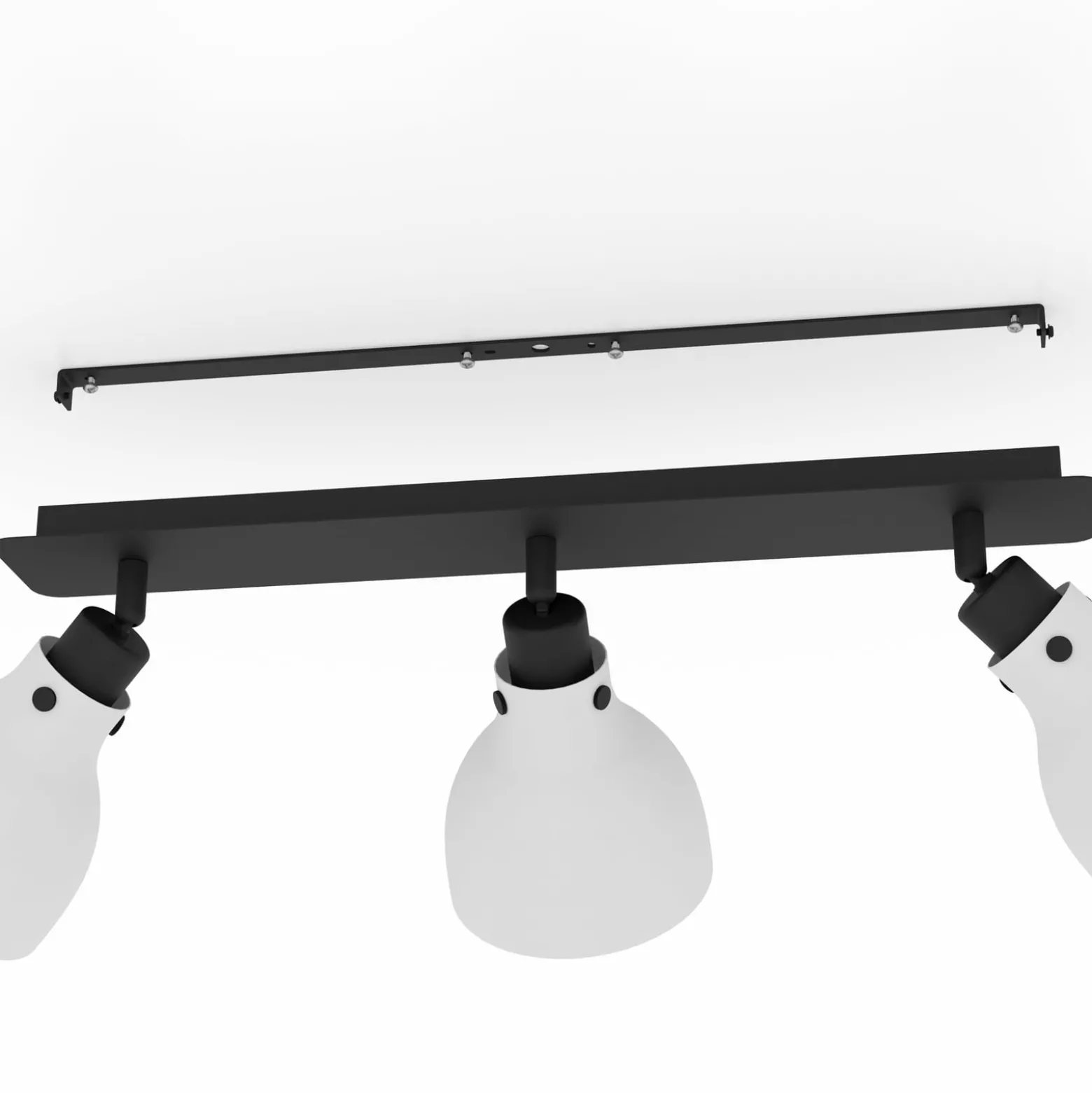 Deckenstrahler Matlock, Länge 74 cm, grau/schwarz, 3-flg.