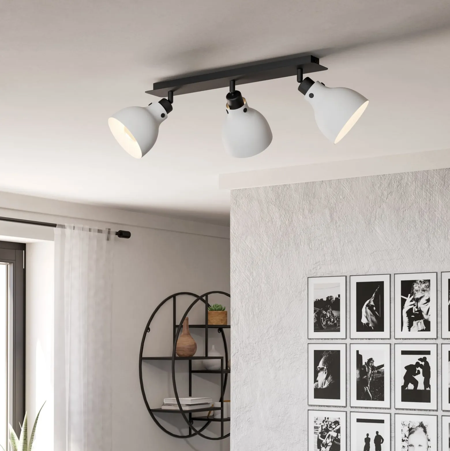 Deckenstrahler Matlock, Länge 74 cm, grau/schwarz, 3-flg.